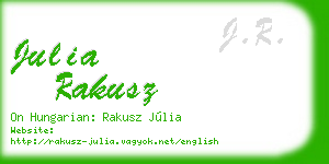 julia rakusz business card